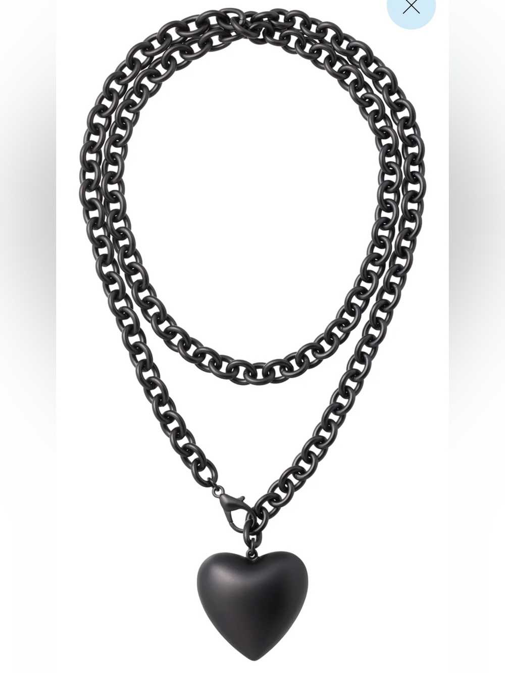 Roxanne Assoulin Black Puffy Heart Necklace